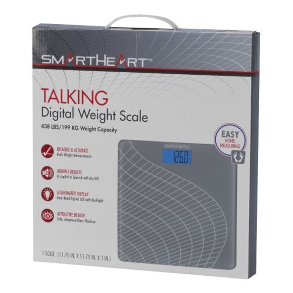 SmartHeart Talking Scale, Digital Bathroom Scale, 438 lbs Capacity - NWT - Picture 3 of 5